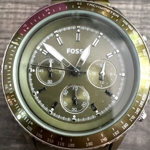 Fossil Stella Olive Green dial chronograph aluminum watch